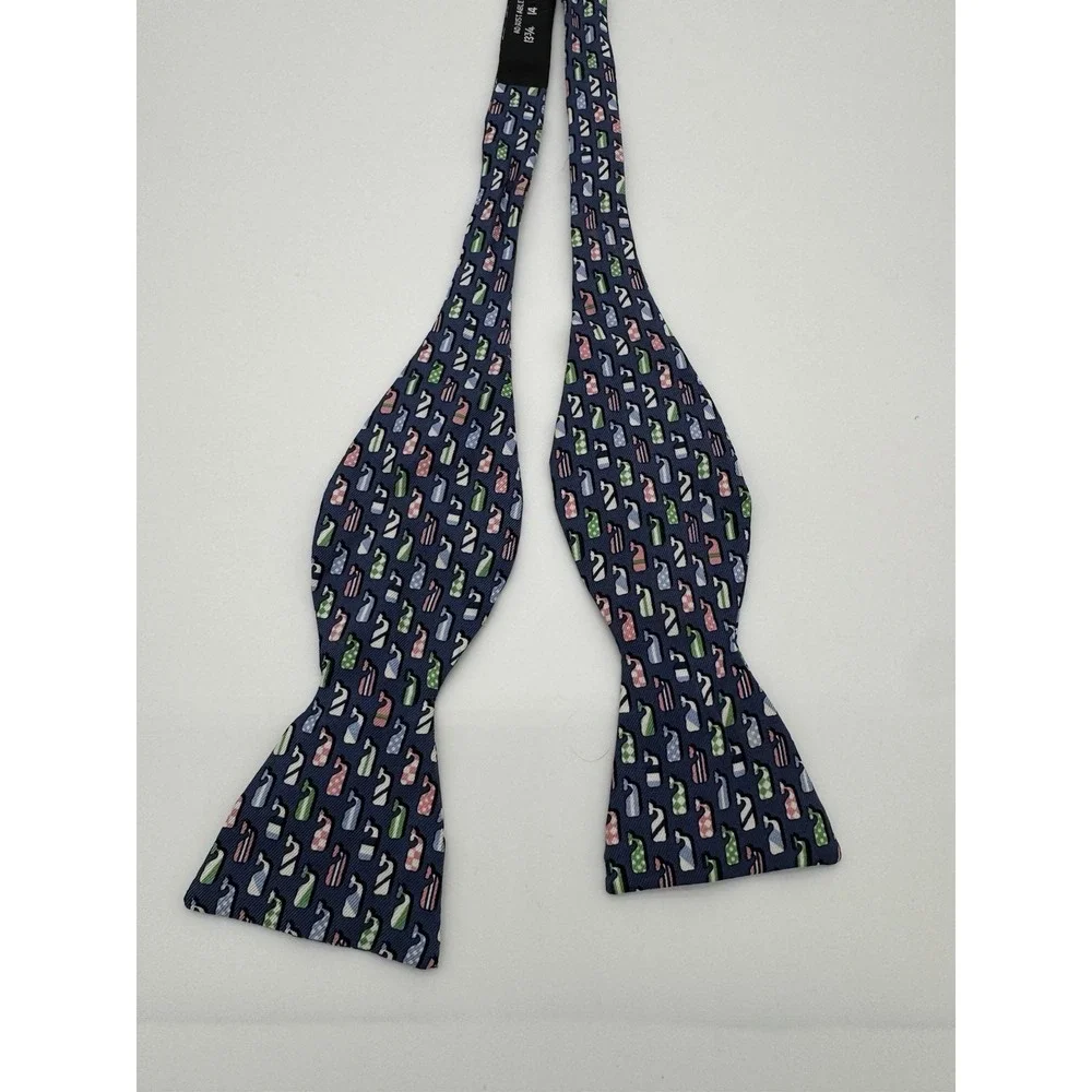 Vineyard Vines Kentucky Derby Bow Tie Blue Silk Hand Tied Adjustable USA